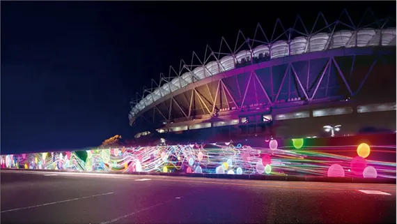 LEDビジョンを設置してる画像