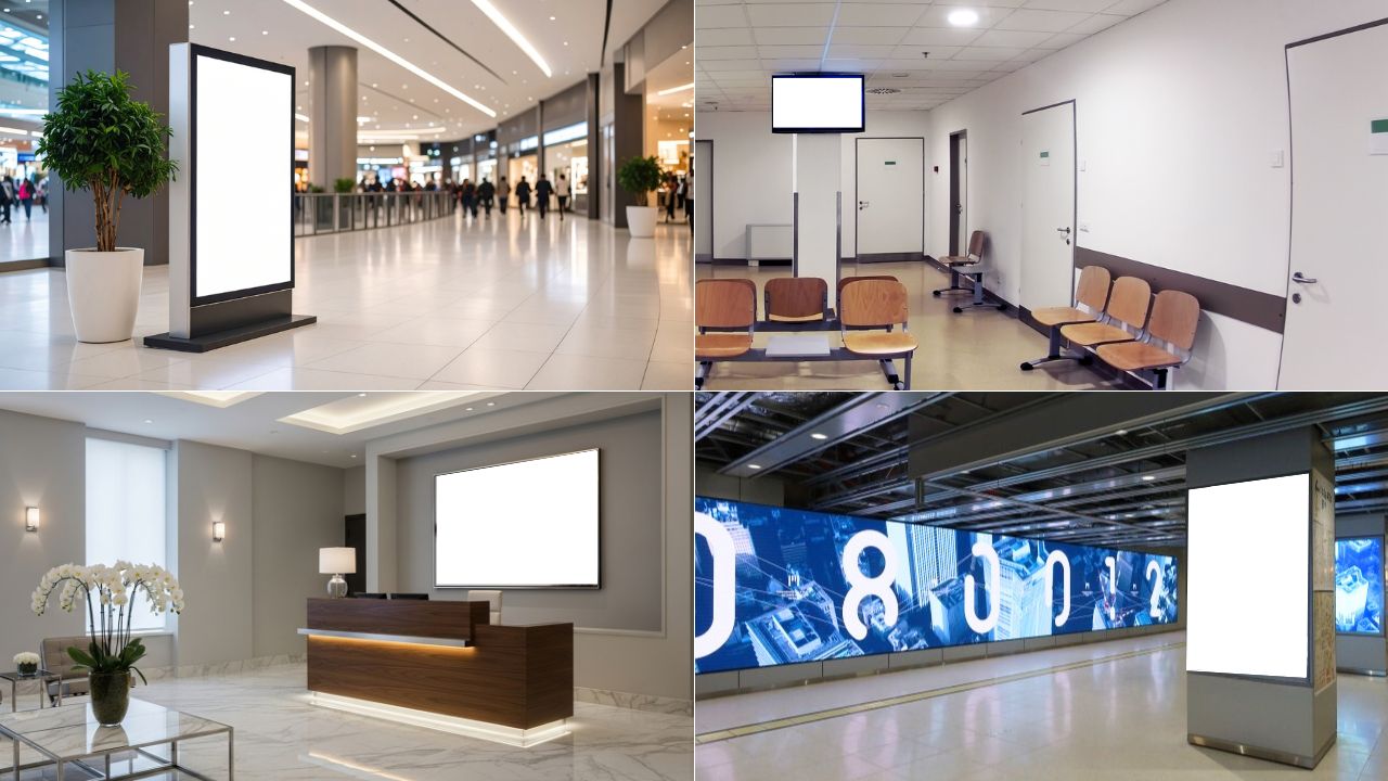 商業施設や病院、駅などのサイネージ