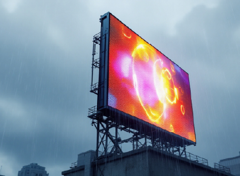 屋外に設置されたLEDビジョンのイメージ