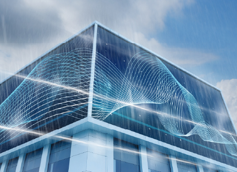 屋外に設置されたLEDビジョンのイメージ