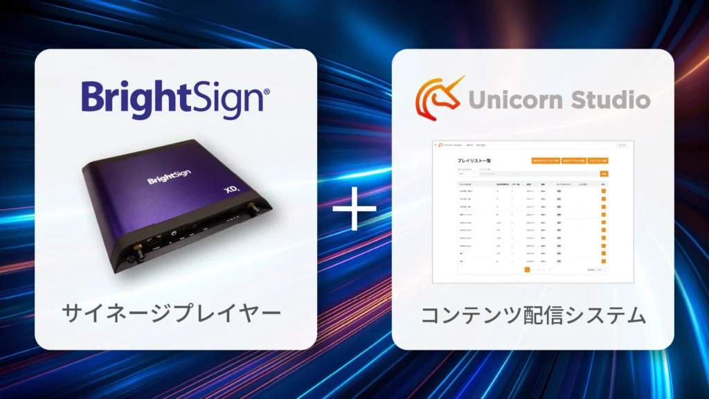 既存BrightSign®ご利用者様のシステム刷新　Unicorn Studio